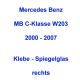 Mercedes C-Klasse W203 Klebe-Spiegelglas rechts