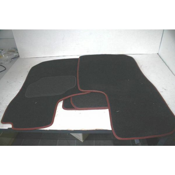 Fußmatten schwarz mit rotem Rand Opel Corsa B / 4-teilig Neu