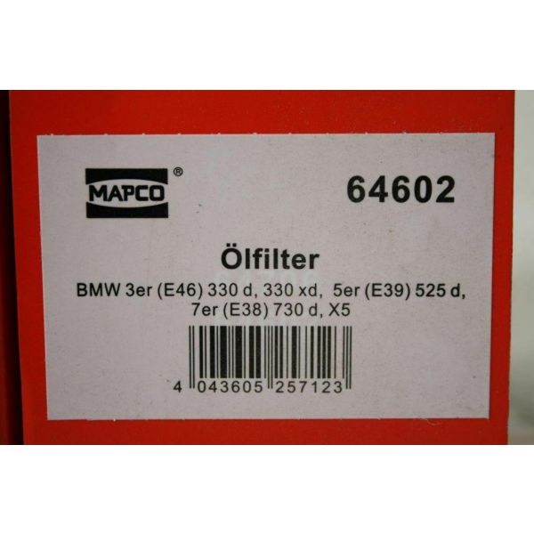 2x Ölfilter Mapco 64602 für BMW E46 , E39 Diesel